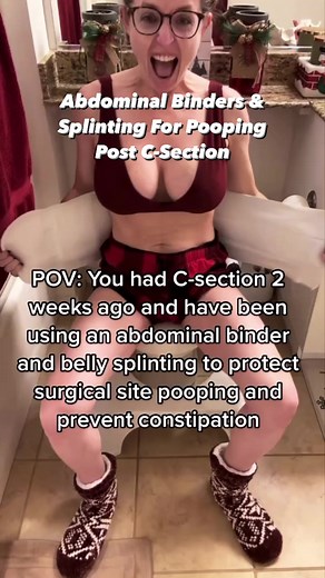 How have been pooping daily, preventing pain/constipation, and protecting my C-section during bowel movements?!💩🤔ABDOMINAL SPLINTING‼️Yes! If there is any time to use compression, bracing, and/or abdominal binders, it’s POST SURGERY! I have been fortunate enough to have continued regular bowel movements daily (except the first 2 days post surgery due to medications but I’m kind of glad because I didn’t want to put any pressure on my pelvic floor or abdomen🤣)⬇️using medical tools or devices li