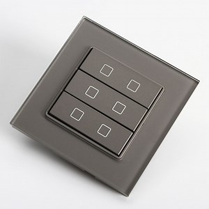 [Hot Item] Tempered Glass Reset Push Button 12V 6 Gang Dry Contact Wall Switch