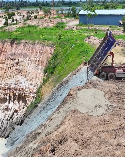 Impressive Komatsu D60 Dozer Performance! Mastering Land Filling with 10-Ton Trucks | Bulldozer Cambodia
