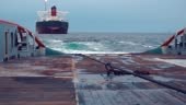 Anchor-handling Tug Supply AHTS vessel during dynamic positioning DP...
