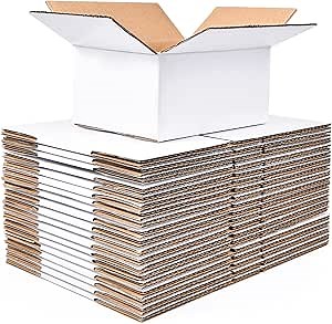 Shipping Boxes 8x6x4 Inches White Boxes for Mailing, 20 Pack (8 x 6 x 4 inch, White)