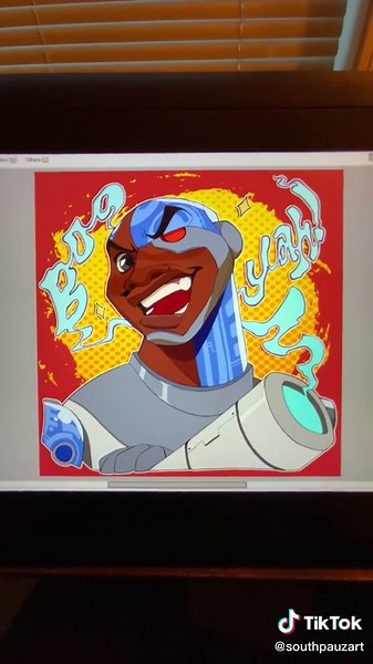 Teen Titans Cyborg Art Challenge for Black History Month
