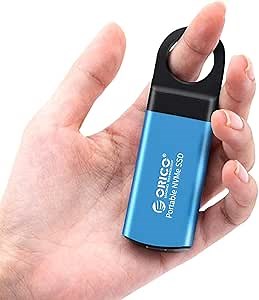 ORICO 512GB Mini M.2 NVME Portable SSD External Solid State Drive Hard Drive Up to 940MB/s with 3D NAND/USB 3.1 Gen 2 Type C for Laptop Mac Phones and More (SSD Included)-GV100 Blue
