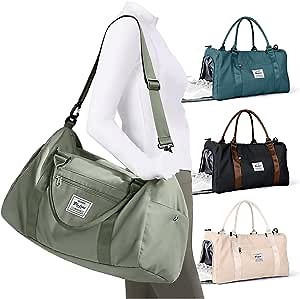 Small Gym Bag for Women Men, Travel Duffle Bag, Cute Sport Gym Duffle Bag with Shoe Compartment, Carry on Workout Gym Tote Bag