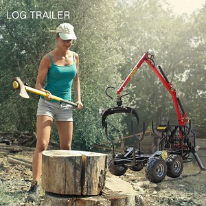 [Hot Item] ATV Agriculture Machine Grapple Log Trailers Agriculture Equipment Hydraulic Timber Trailer with Crane for Sale