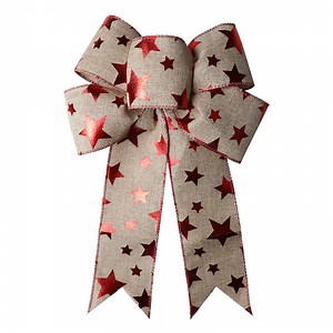 [Hot Item] Cross-Border Source Christmas Bow - Finished Fine Linen Snowflake Ribbon Decoration