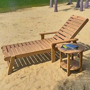 [Hot Item] Wholesale Waterproof Outdoor Beach Lounge Chair Garden Plastic Wood Swimming Pools Sun Lounger