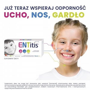 Dbaj o odporność przez caly rok! 👇 ➡️ https://bit.ly/sprawdz-entitis-na-gemini-pl 👶👧🧔 ENTitis może stanowić uzupełnienie codziennej diety osób przebywających w dużych skupiskach ludzi, takich jak przedszkole, szkoła czy praca. 👂 Dla osób mających zwiększoną skłonność do odczuwania dyskomfortu ze strony ucha, nosa i gardła, w celu uzupełnienia mikroflory górnych dróg oddechowych. 💪🏽 ENTitis można również stosować jako uzupełnienie codziennej diety po zakończonej kuracji antybiotykowej, a t