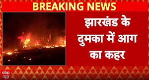 Highway inferno: Massive blaze after container collision in Dumka leaves trail of destruction