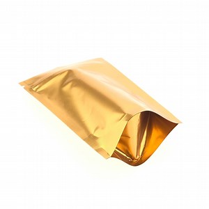 [Hot Item] High Quality Custom Printed Metallic Stand up Pouch Golden Mylar Zip Lock Bag