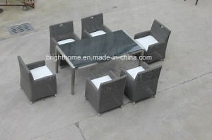 [Hot Item] Wicker Dining Table for Outdoor, Indoor with 6 Chairs