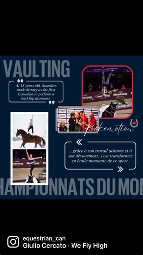 🏆 Junior Equestrian of the Year – Vaulting Athlete Averill Saunders As a young dancer, gymnast, and rider, Saunders discovered vaulting at a summer camp and immediately fell in love. With her hard work and dedication, she has become a rising star in the sport - currently ranked 4th in the FEI Vaulting World Cup Standings - Female. This past year, at just 18 years old, Saunders left a lasting impression at the 2022 ECCO FEI World Championships in Herning, Denmark, as one of the youngest competit