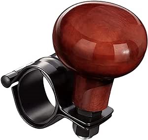VaygWay Woodgrain Steering Wheel Spinner Knob - Premium Quality Car Suicide Handle Knob Ball- Universal Tractor Vehicle Boat - Wheel Accessories Arthritis Handicap Spinner