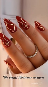 134K views · 1.6K reactions | The perfect Christmas manicure in rich red and golden tones, finished with a delicate star detail for a magical festive touch. Elegant, glamorous and timeless, this design captures the warmth and sparkle of the holiday season beautifully. ✨ Classic red with golden shine ✨ Star accent for festive charm ✨ A refined manicure made for Christmas moments #christmasnaildesign #redandgoldnails #holidaynailsinspo #nailart | Manichiura cu gel | Facebook