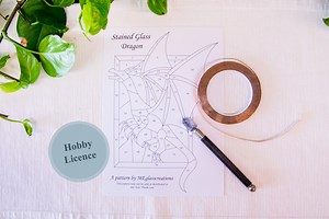 Stained Glass Dragon Pattern, Digital Download, Dragon Suncatcher, DIY Stained Glass, Stained Glass Patterns, Hobby Licence - Etsy