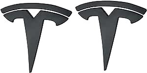 Model Y Accessories Tesla Emblem Decal Logo Cover, Front Hood/Rear Trunk 2PCS/Set for Tesla Model Y (Matt Black)