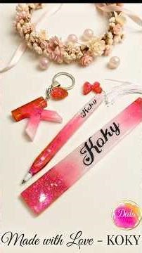 Deda pinks vibes 🌸 طريقه عمل قلم من الريزن و بوك مارك للمبتدئين