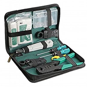 Network Tool Kits, Professional Net Computer Maintenance LAN Cable Tester 9 in 1 Repair Tools Set, RJ11 RJ45 Cat5e Cat6 8P8C Connectors Tester, Screwdriver ,Crimp Pliers ,stripping pliers Tool Kit