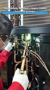 Heat pump leaks copper tube during welding? We use seamless welding technique, through local certification, real customer data are amazing, would you like to see a case, email Contact Me #heatpump #PHNIX #HighEfficiencyHeatPump #heatpumps #heatpumpfactory | PHNIX Eco-Energy Solutions Ltd.