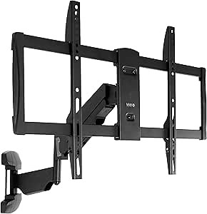 VIVO Steel Pneumatic Spring TV Wall Mount for 37 to 80 inch LCD LED Plasma Screen TVs, Above Fireplace Height Adjustable and Articulating Mantel Bracket, Max VESA 600x400, Black, MOUNT-MM01B