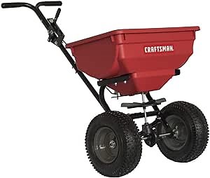 CRAFTSMAN CMXGZBF450532 85-Pound Push Broadcast Spreader, Red/Black