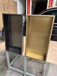 [Hot Item] North American Shower Shelf SUS304 Stainless Steel Double Shelf Bathroom Shower Niche