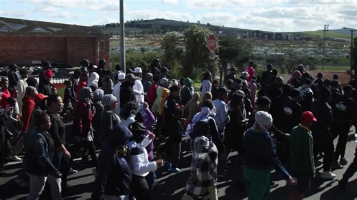 Police clash with demonstrators during ant-gang march in Stellenbosch