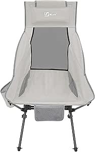 BLUU Ultralight Foldable Camping Chairs, Portable Folding Camp Chair, High Back Compact Lightweight Backpacking Chair for Adult Outdoor Travel Hiking & Fishing