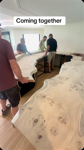 This Mappa Burl countertop is lookin’ 🔥 — another piece of the puzzle coming together! Can’t wait to show you the final install… it’s gonna be a showstopper. #MappaBurl #EpoxyCountertop #BearNakedWood #CustomWoodwork #LiveEdgeLove #WiseBondEpoxy #WoodworkingVibes #FentonMI #SupportLocalMakers #GetBearNaked | Bear Naked Wood LLC