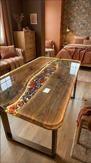 DIY Stunning Floral Epoxy River Table with LED Lights! ✨