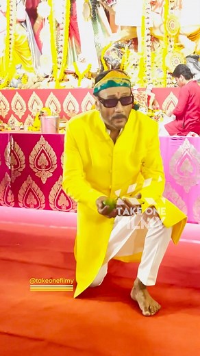 #JackieShroff looks handsome in a yellow  kurta and a white 懶 pair of pyjamas as he waves at the paps  at Durga Pooja celebrations  in Mumbai  A role model for future generations.  #jackieshroffforlife #jackieshrofffanclub #jackieshrofffansclub | Take One Filmy | Facebook