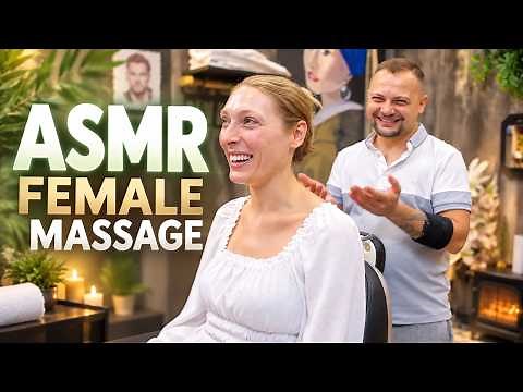 SOFT ASMR FEMALE MASSAGE | VERY EFFECTIVE MOST EFFECTIVE BARBER MASSAGE EXPERIENCE FOR SLEEP