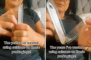Woman reveals you been opening your plastic packages all wrong
