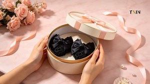 TXIN Hair Accessories - 9 Pieces Satin Bow Crochet Barrette Clips, Knit Mesh Hairnets for Women and Girls, Non-slip Black Bun Covers
