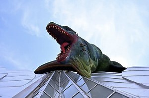 A giant inflatable dragon is wrapped around the Empire State Building!