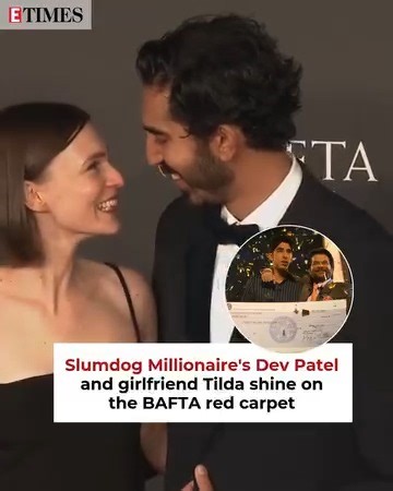 Slumdog Millionaire fame #DevPatel and girlfriend #TildaCobhamHervey steal the spotlight at the BAFTA red carpet #BAFTA #BAFTA2025 #BaftaAwards | ETimes