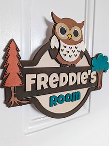 Personalised Owl Wooden Door Sign, Woodland Nursery Decor - Etsy UK