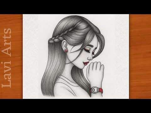 Girl Pencil Drawing | Easy Cute Girl Drawing | Simple Aesthetic Art for Beginners | Lavi Arts 2