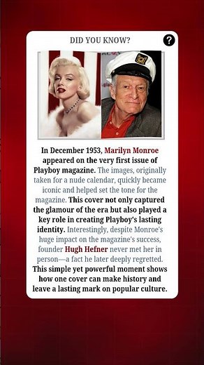 Marilyn Monroe’s First Playboy Cover Made History | #fact #facts #shorts