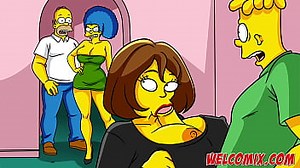 ¡Los Simptoons están invitados a una doble penetración conmigo!