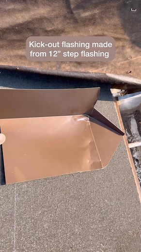 An area like this is prone to wall rot due to water missing the gutter and running behind the siding. When I started my career 22 yrs ago, kick-out flashing wasn’t seen in my region. Over the years, roofers began installing them, but they would typically just make a cut in the step flashing and bend it, still leaving a small hole in the corner. I don’t do roofing so I typically don’t have to make or install these. I used a pair of needle nosed pliers, snips and a hammer to fab this up.Step flash