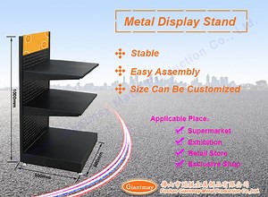 [Hot Item] Display Stand with Hook Hanging Shelves Metal Pegboard Rack Floor Display Stand