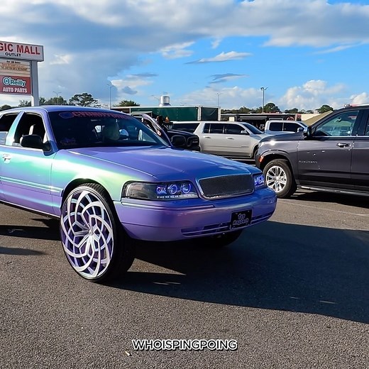 Outrageous painted female owned crown Vic on 30” @azarawheels This...