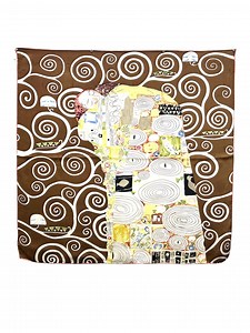 Vintage Klimt Inspired Silk Scarf, Tree of Life Art Nouveau Neck Scarf, Hand-stitched Edges - Etsy