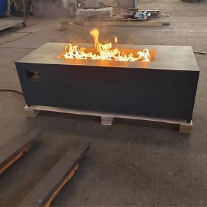 [Hot Item] Powder Coated Steel Propane Fire Table Outdoor Gas Fire Pit Rectangular