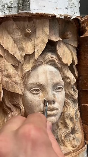 Carving a Lady in Paper Birch | Booth Phillip