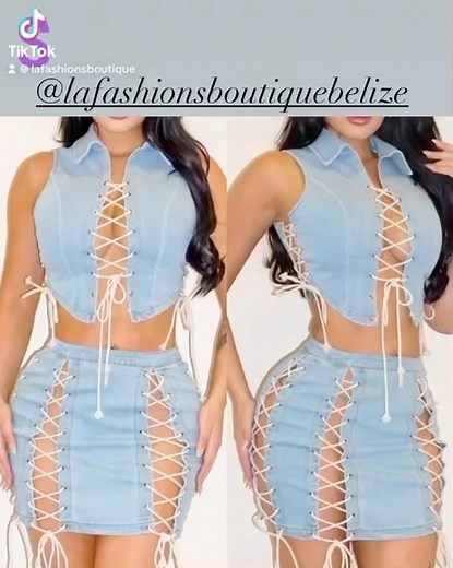 NEW #DENIM #SKIRT SET $65.00 SML, MED, LG AT LA FASHIONS BOUTIQUE @lafashionsboutiquebelize 120 NEW ROAD BELIZE CITY TEL 2230781. WHATSAPP +501-631-1476 | LA FASHIONS BOUTIQUE | Facebook