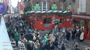 Live webcam shows Temple Bar wedged with St Patrick’s Day revellers at just 10am
