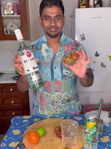 414K views · 2.7K reactions | cocktail bacardi with spiky fruit (rambutan) | Asian food | Facebook