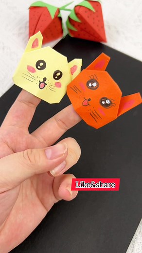 No child will refuse the cute origami fingertip cat ~ origami tutorial origami, handmade origami, let's play handcraft together #papercraft #handmade #paperart #cardmaking #papercrafting #paper #craft #art #papercrafts #diy #scrapbooking #handmadecards #crafting #paperlove #origami #scrapbook #papercut #paperartist #crafts #cardmaker #creative #cards #cardmakersofinstagram #paperflowers #stamping #card #handcrafted #design #papercutting #love paper craft ideas | paper craft ideas